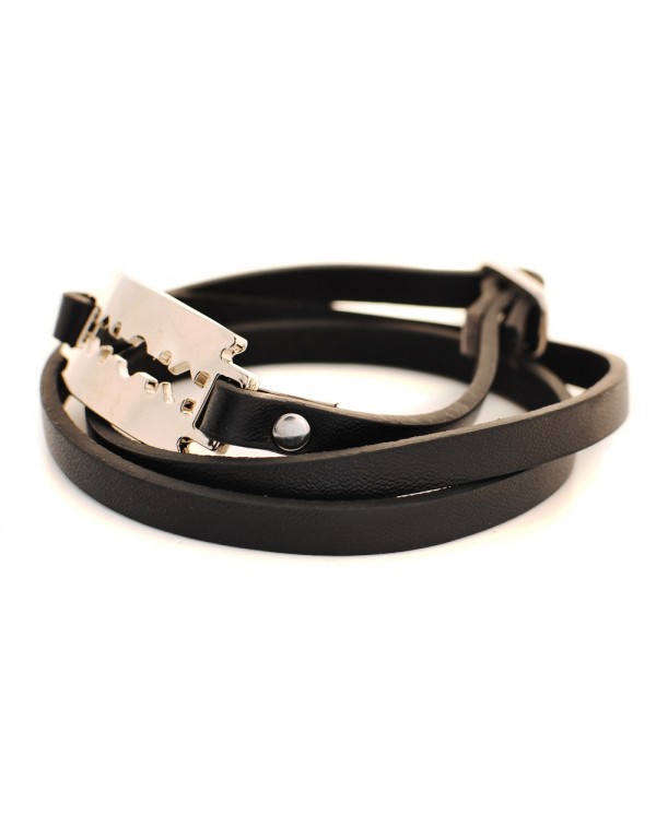 Leather bracelet with a blade №-213