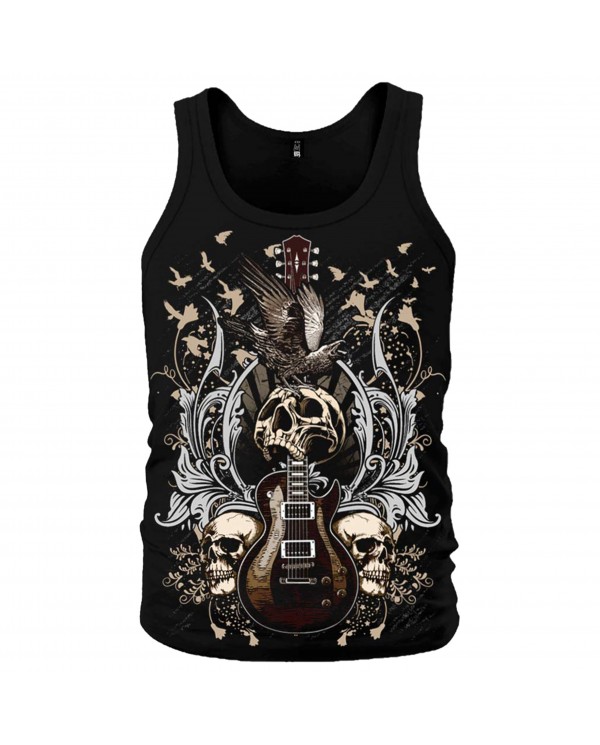 GUITAR WITH SKULLS AND RAVENS