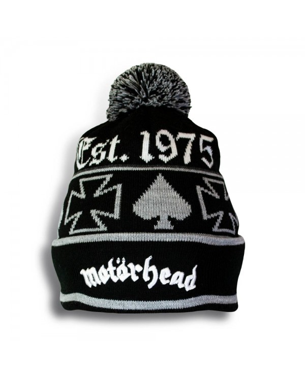 Knitted Hat With a Pompom MOTORHEAD Est 1975